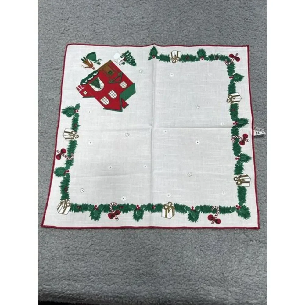 Christmas Winter Bardwil Seasons 17‎ Inch Napkins Set of 7 Holiday Home Carolers